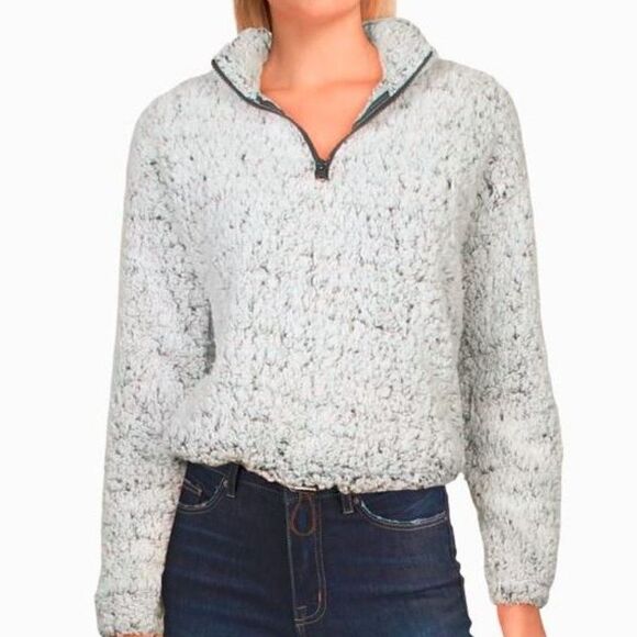 Almost Famous Juniors Fleece Mock Neck Sweatshirt - Picture 1 of 7
